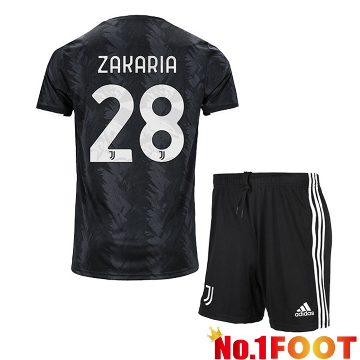 Juventus (ZAKARIA 28) Kids Soccer Jersey Away Black 2022/2023