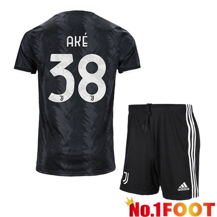 Juventus (AKÉ 38) Kids Soccer Jersey Away Black 2022/2023 - Click Image to Close