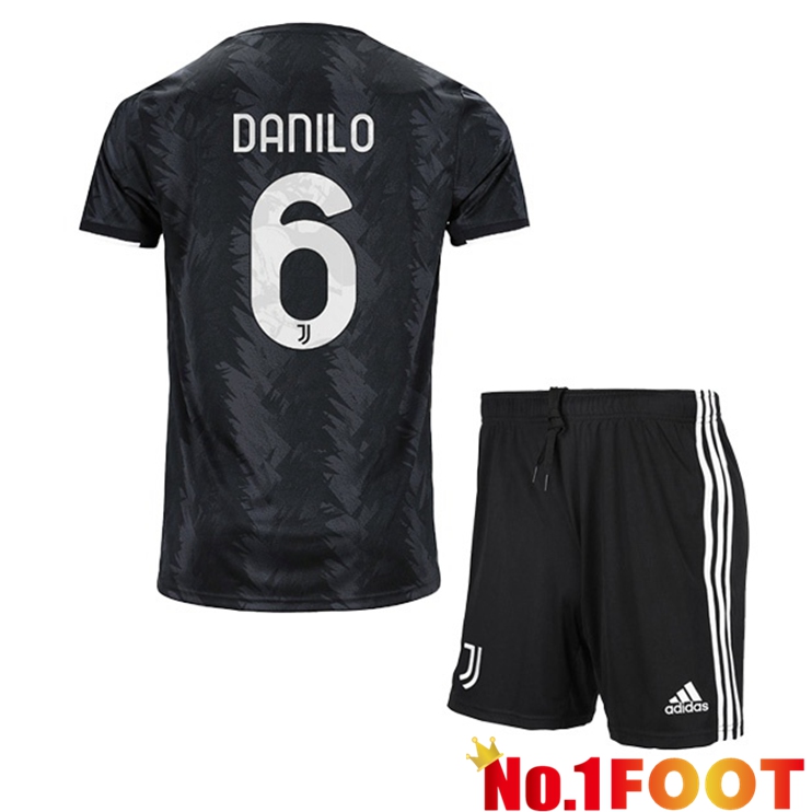 Juventus (DANILO 6) Kids Soccer Jersey Away Black 2022/2023