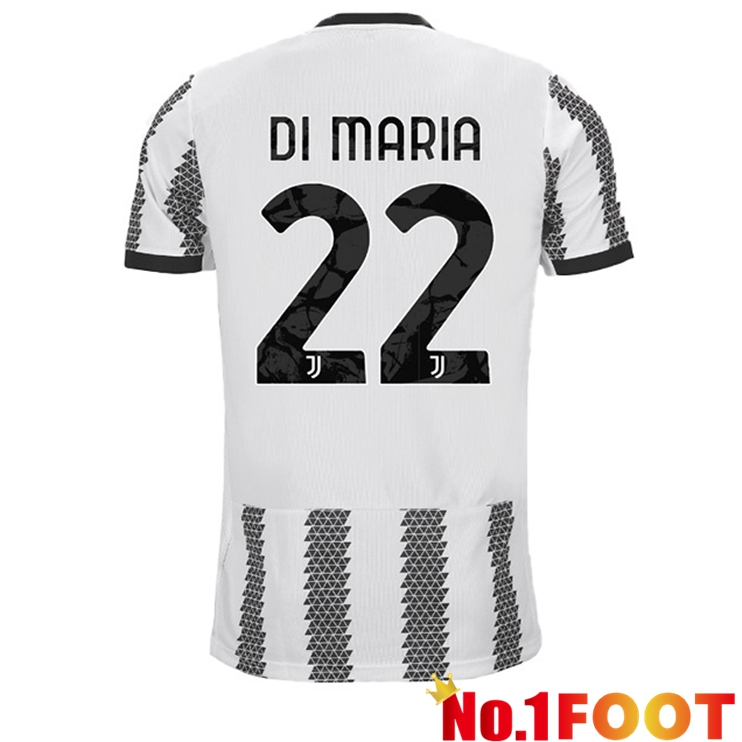 Juventus (DI MARIA 22) Soccer Jersey Home White Black 2022/2023