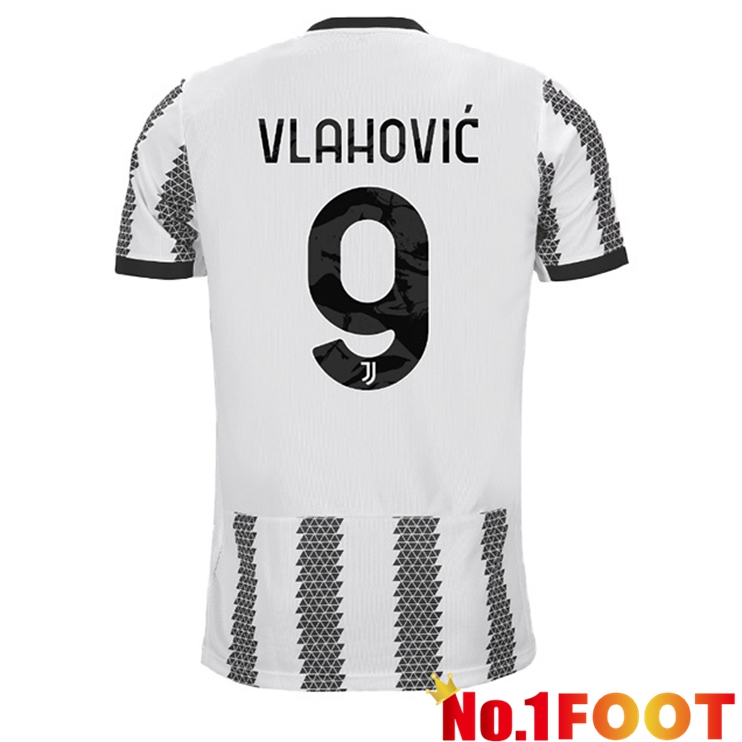 Juventus (VLAHOVIĆ 9) Soccer Jersey Home White Black 2022/2023 - Click Image to Close