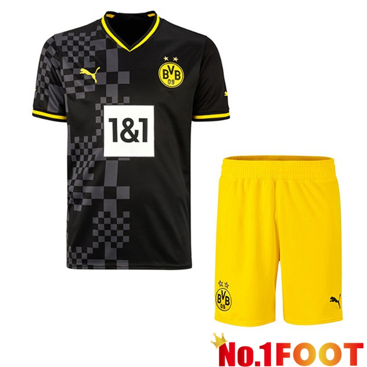 Dortmund BVB Kids Soccer Jersey Away Black 2022/2023