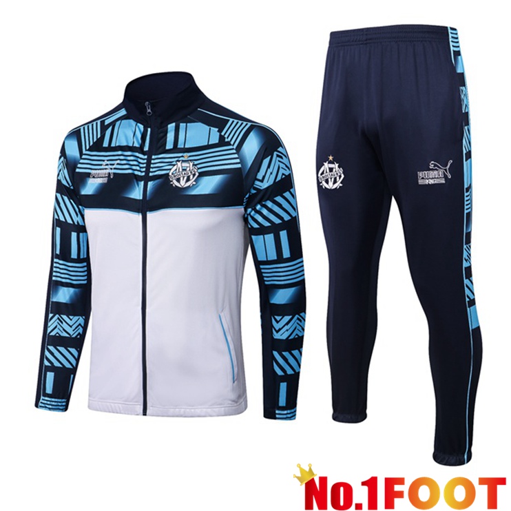 Marseille OM Training Jacket Suit White Blue 2022/2023