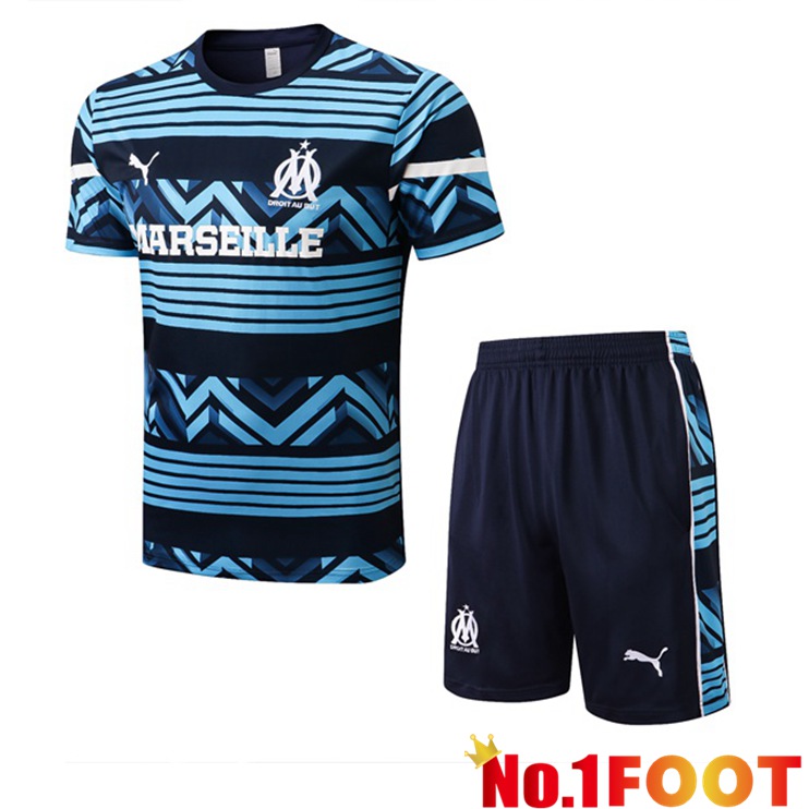 Marseille OM Training T Shirt + Shorts Royal Blue 2022/2023