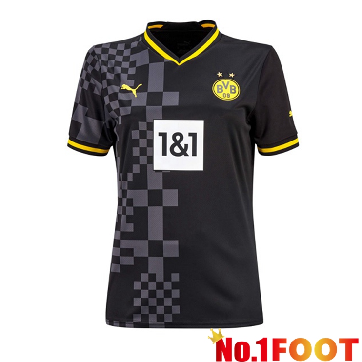 Dortmund BVB Womens Soccer Jersey Away Black 2022/2023 - Click Image to Close