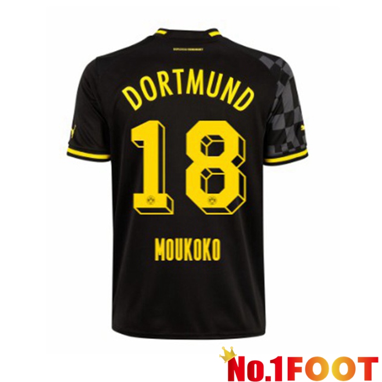 Dortmund BVB (Moukoko 18) Soccer Jersey Away Black 2022/2023