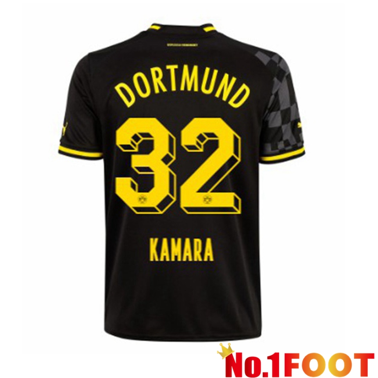 Dortmund BVB (Kamara 32) Soccer Jersey Away Black 2022/2023