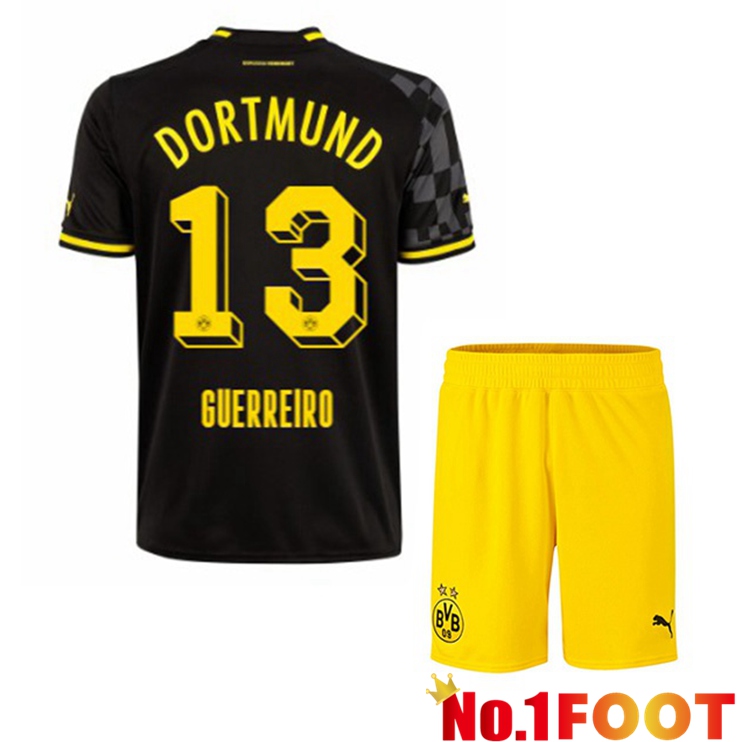 Dortmund BVB (Guerreiro 13) Kids Soccer Jersey Away Black 2022/2023