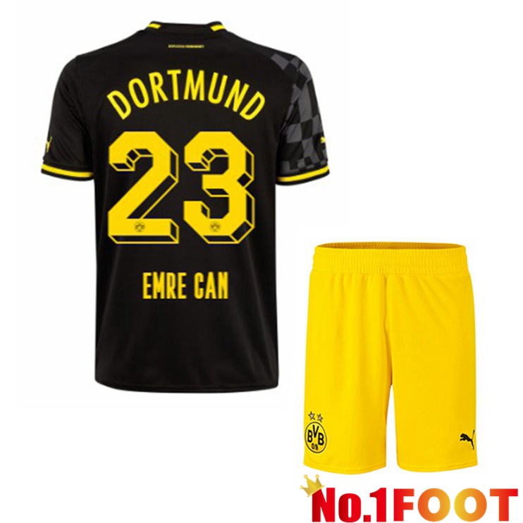 Dortmund BVB (Emre Can 23) Kids Soccer Jersey Away Black 2022/2023