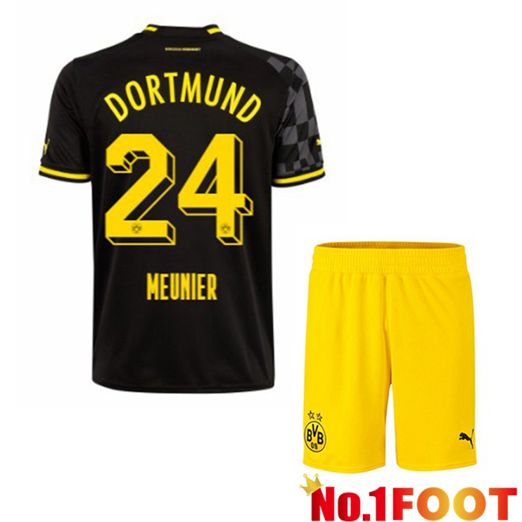 Dortmund BVB (Meunier 24) Kids Soccer Jersey Away Black 2022/2023