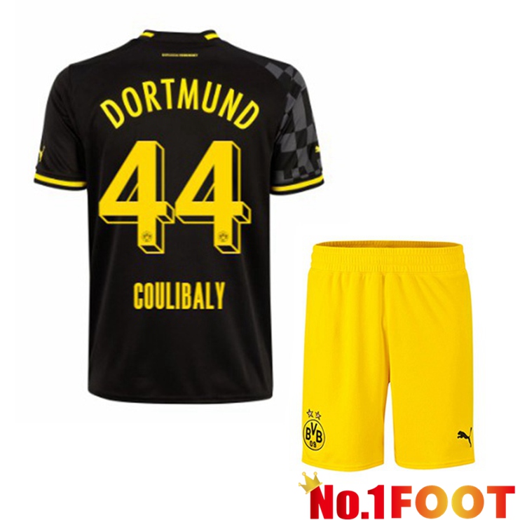 Dortmund BVB (Coulibaly 44) Kids Soccer Jersey Away Black 2022/2023