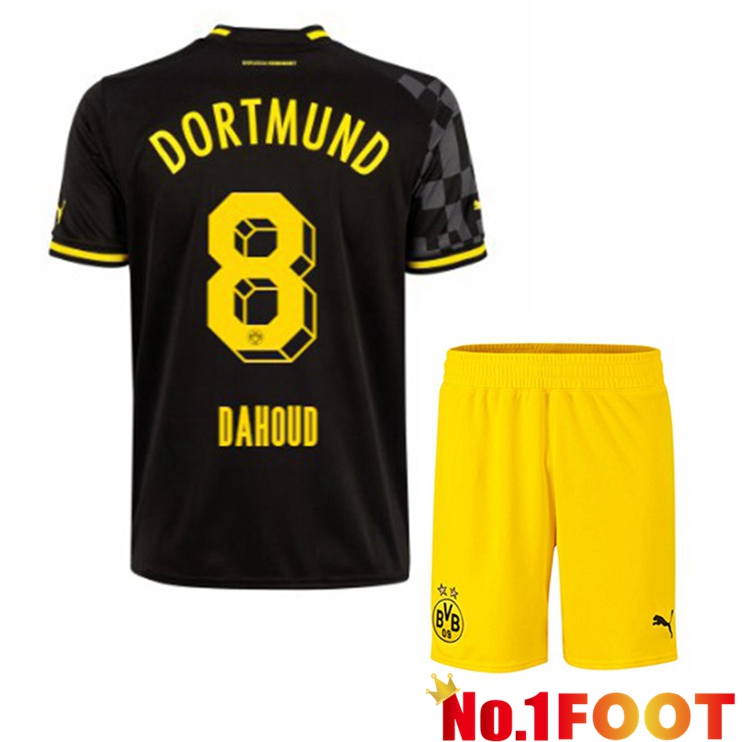 Dortmund BVB (Dahoud 8) Kids Soccer Jersey Away Black 2022/2023