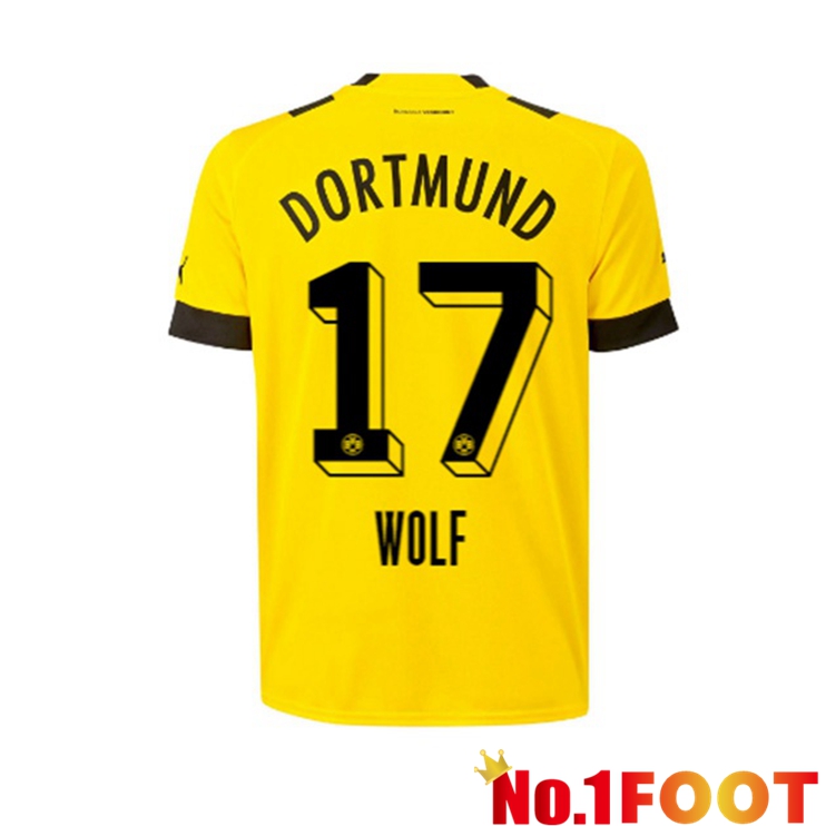 Dortmund BVB (Wolf 17) Soccer Jersey Home Yellow 2022/2023