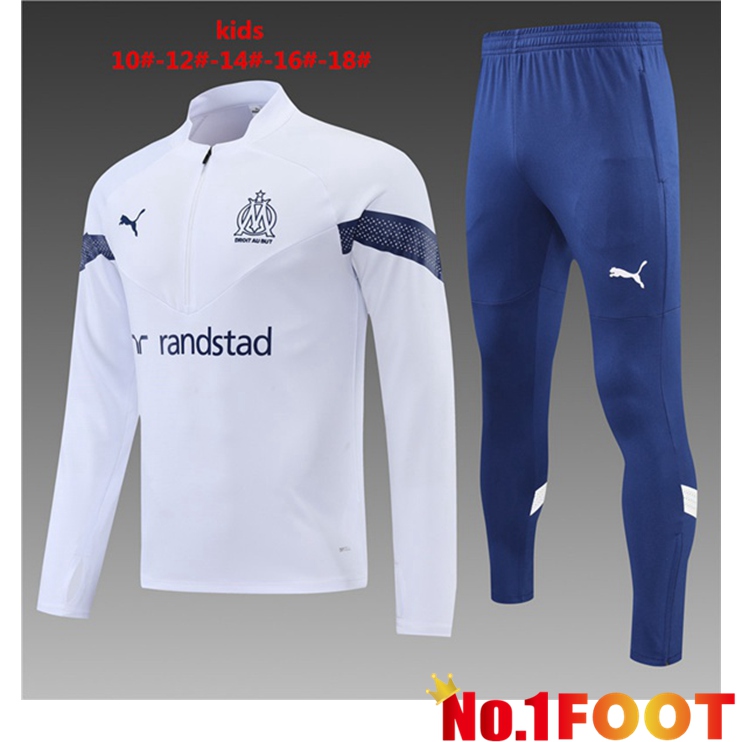 Marseille OM Kids Training Tracksuit Suit White 2022/2023