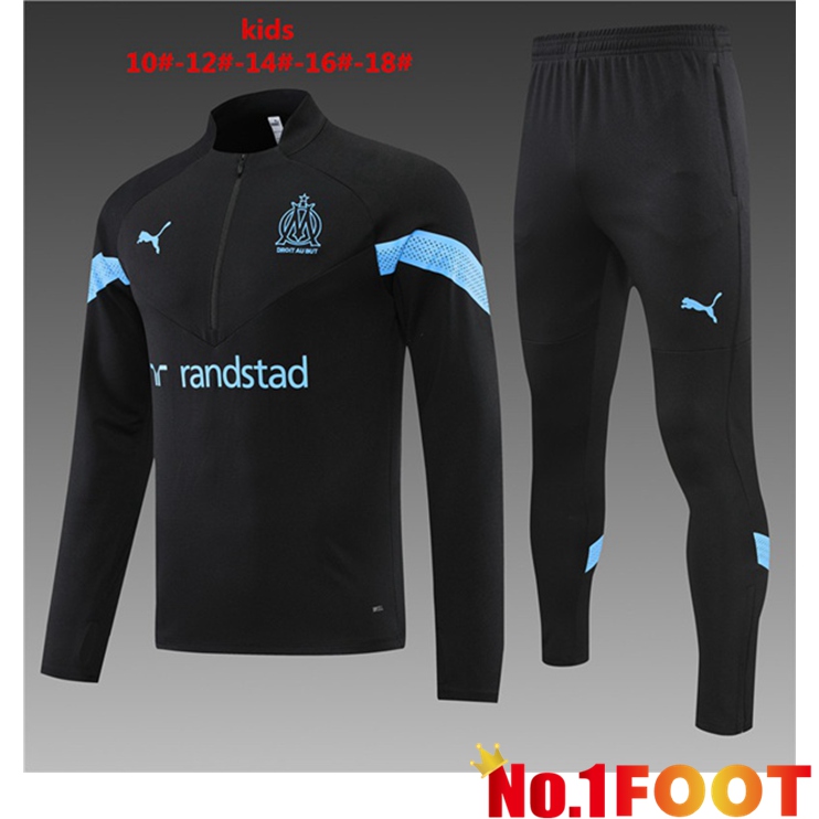 Marseille OM Kids Training Tracksuit Suit Black 2022/2023