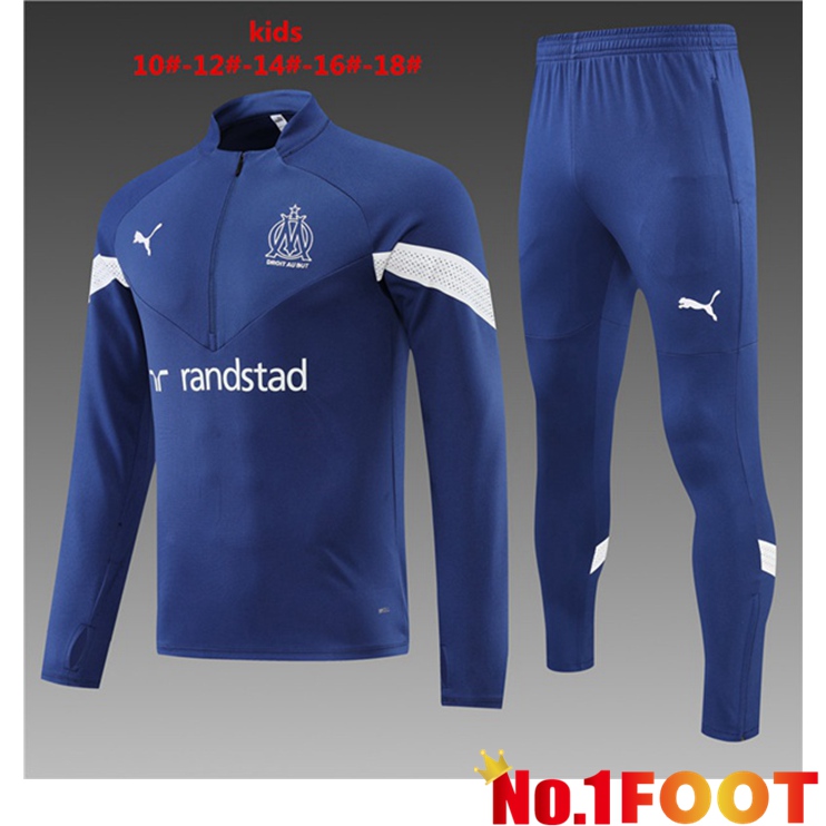 Marseille OM Kids Training Tracksuit Suit Royal Blue 2022/2023