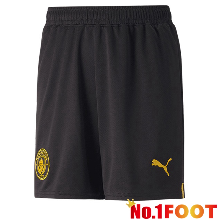 Manchester City Soccer Shorts Away Red Black 2022/2023