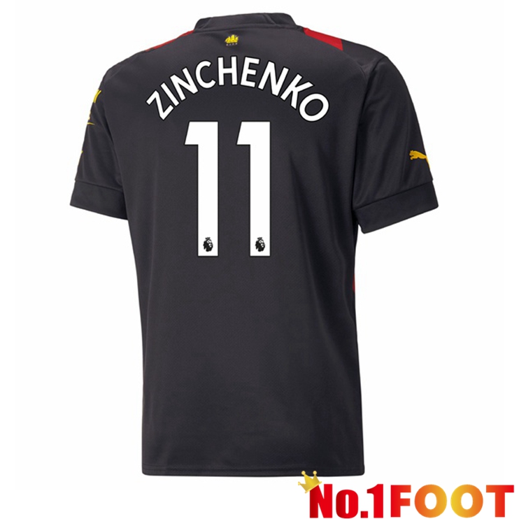 Manchester City (Zinchenko 11) Soccer Jersey Away Red Black 2022/2023