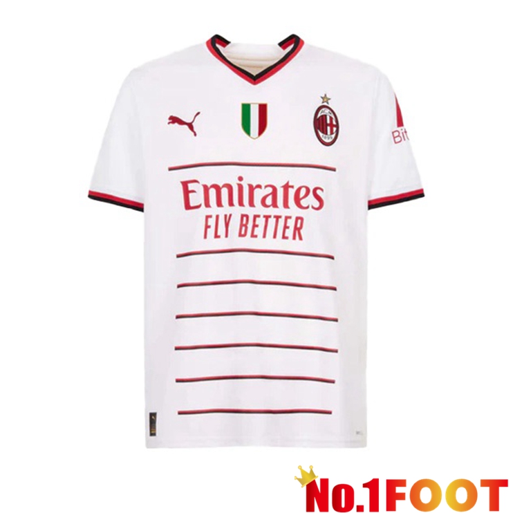 AC Milan Soccer Jersey Away White 2022/2023 - Click Image to Close