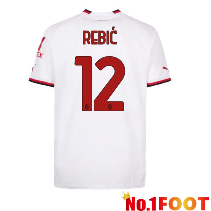 AC Milan (A. REBIĆ 12) Soccer Jersey Away White 2022/2023