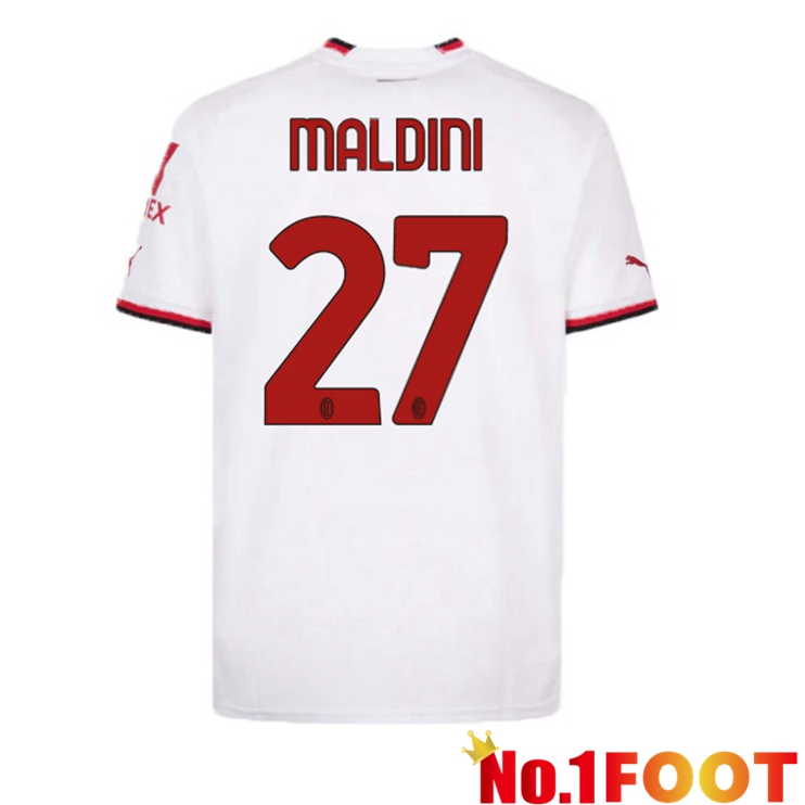 AC Milan (MALDINI 27) Soccer Jersey Away White 2022/2023