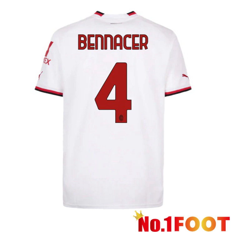 AC Milan (BENNACER 4) Soccer Jersey Away White 2022/2023