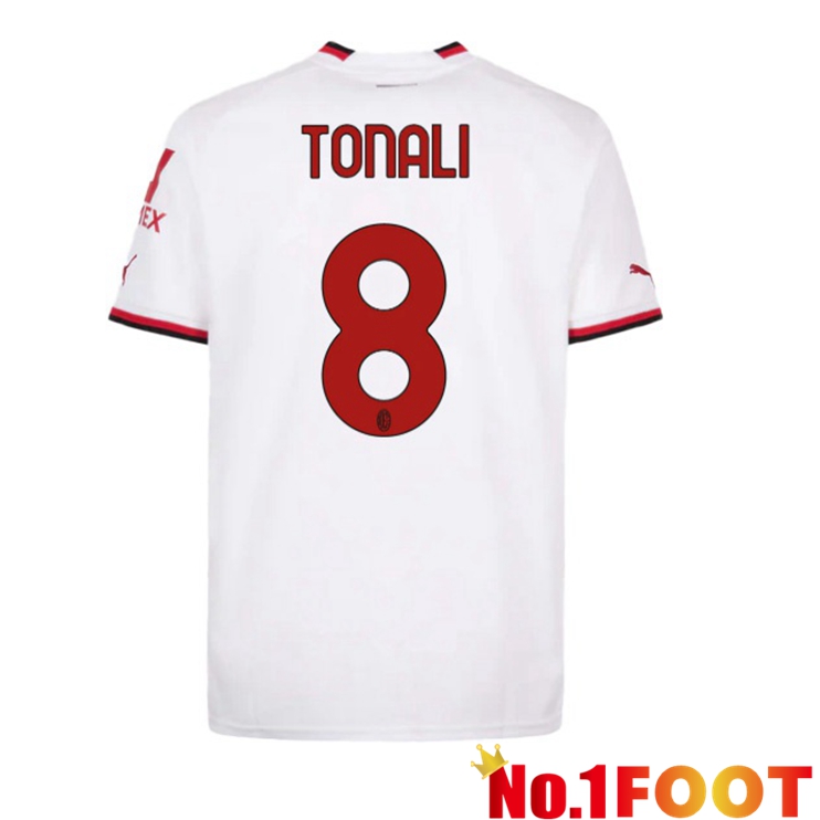 AC Milan (TONALI 8) Soccer Jersey Away White 2022/2023 - Click Image to Close