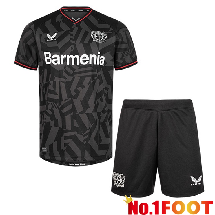 Bayer 04 Leverkusen Kids Soccer Jersey Away Black 2022/2023