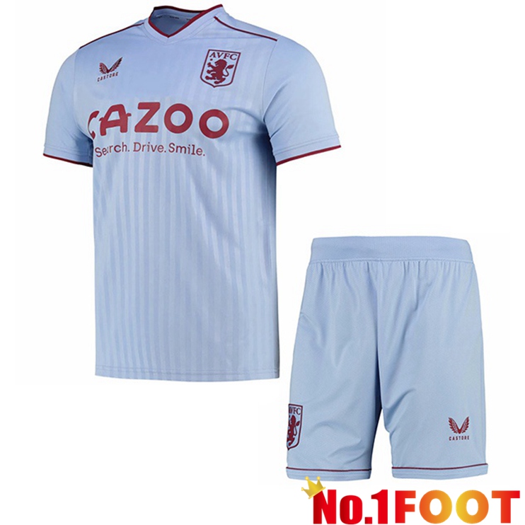 Aston Villa Kids Soccer Jersey Away Blue 2022/2023