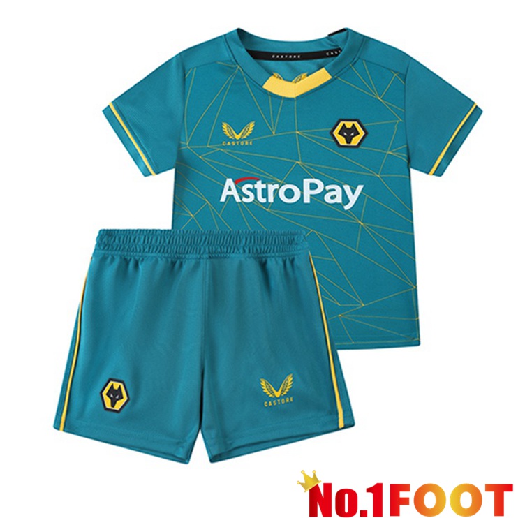 Wolves Kids Soccer Jersey Away Blue 2022/2023