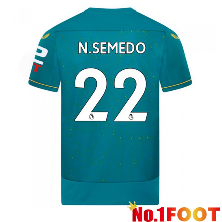 Wolves (N. SEMEDO 22) Soccer Jersey Away Blue 2022/2023