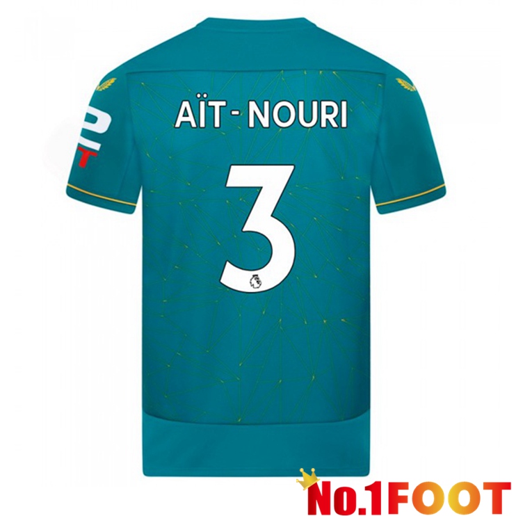 Wolves (AIT-NOURI 3) Soccer Jersey Away Blue 2022/2023