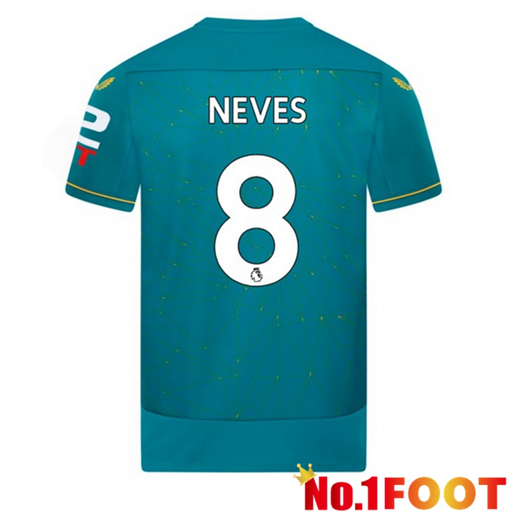 Wolves (NEVES 8) Soccer Jersey Away Blue 2022/2023