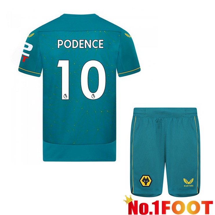 Wolves (PODENCE 10) Kids Soccer Jersey Away Blue 2022/2023