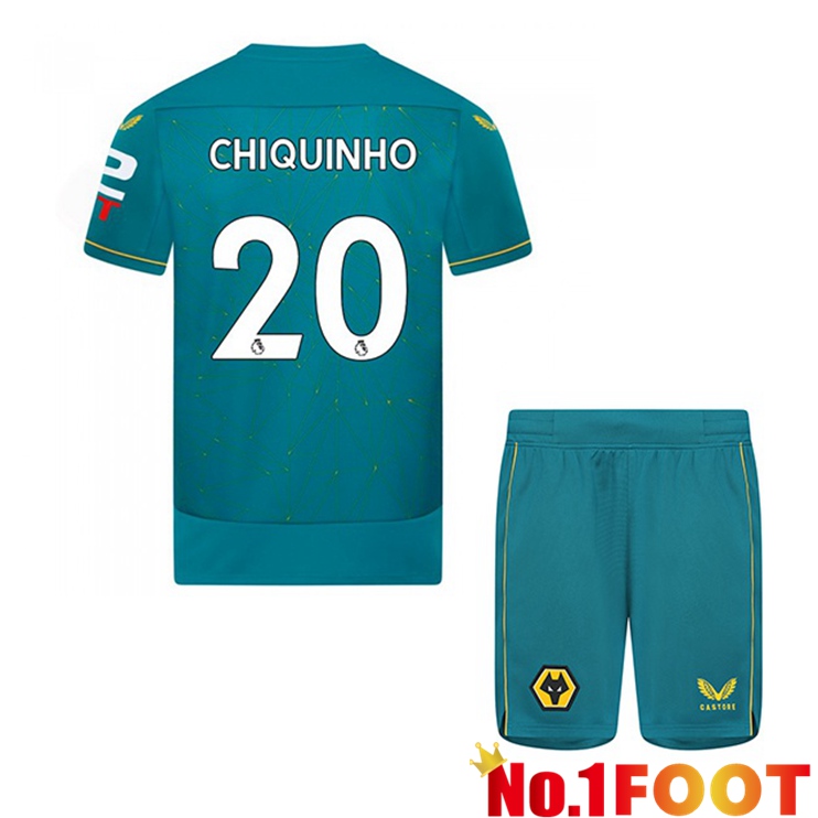 Wolves (CHIQUINHO 20) Kids Soccer Jersey Away Blue 2022/2023