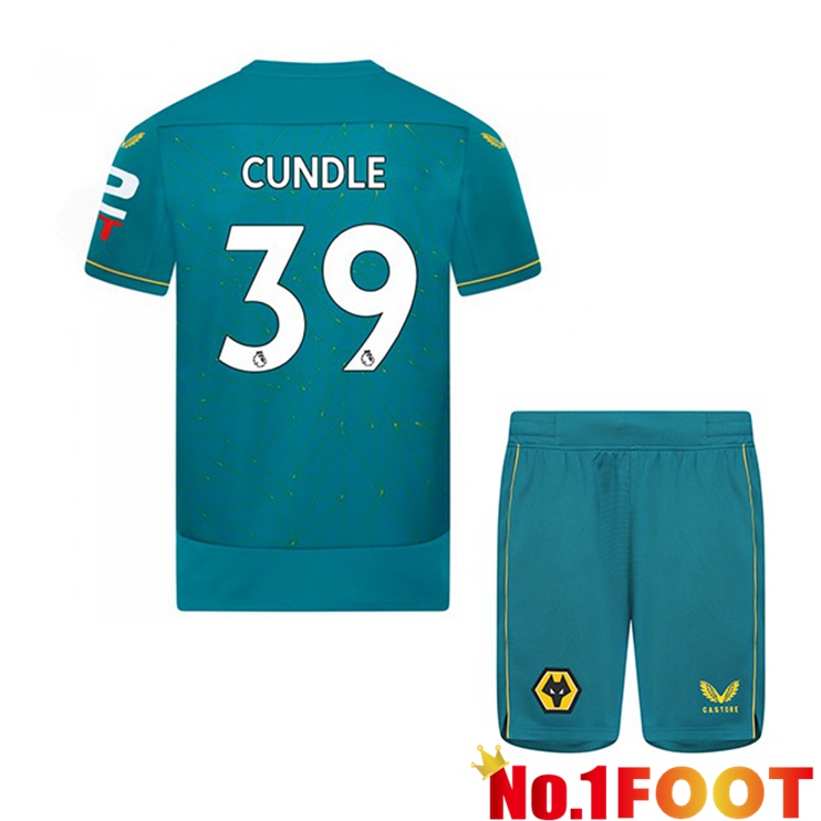 Wolves (CUNDLE 39) Kids Soccer Jersey Away Blue 2022/2023