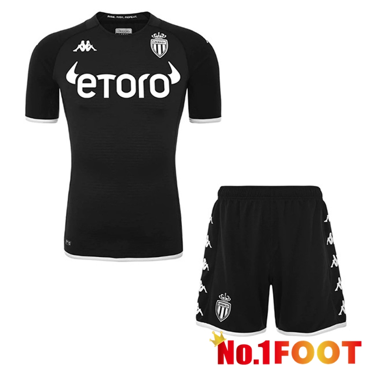 AS Monaco Kids Soccer Jersey Away Black 2022/2023