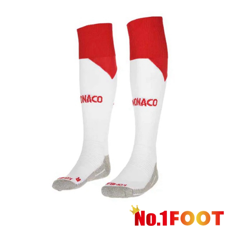 AS Monaco Soccer Socks Home Red White 2022/2023