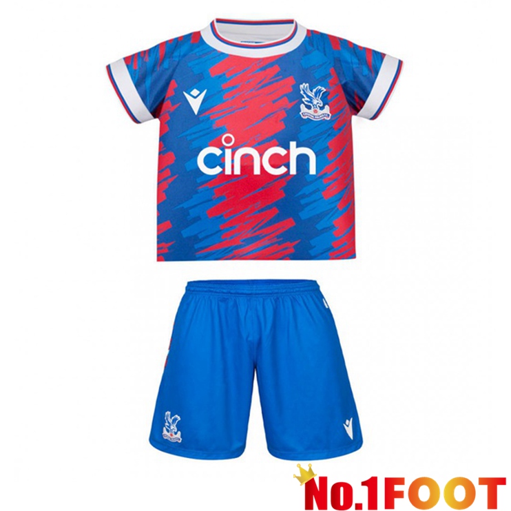 Crystal Palace Kids Soccer Jersey Home Blue Red 2022/2023