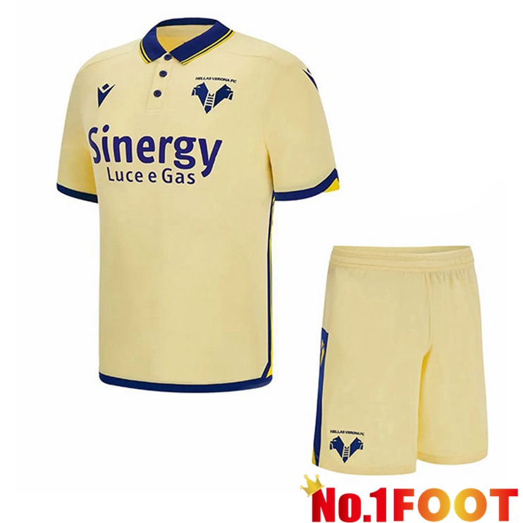 Hellas Verone Kids Soccer Jersey Away Yellow 2022/2023