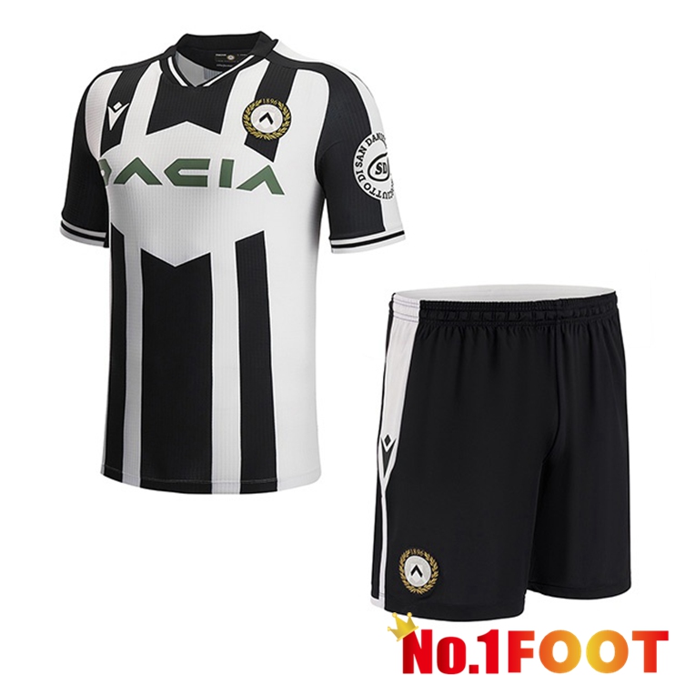 Udinese Calcio Kids Soccer Jersey Home Black White 2022/2023 - Click Image to Close