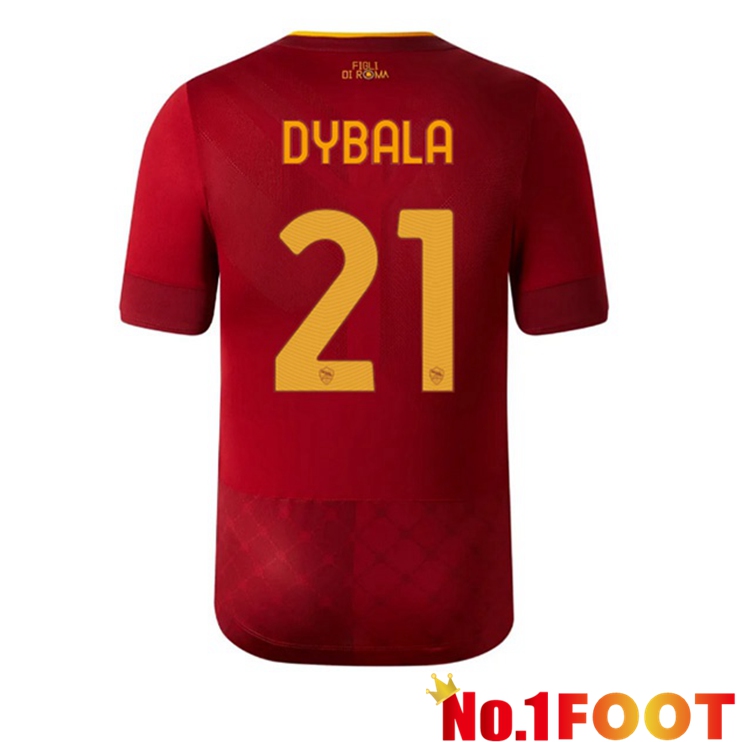 AS Roma (DYBALA 21) Soccer Jersey Home Red 2022/2023