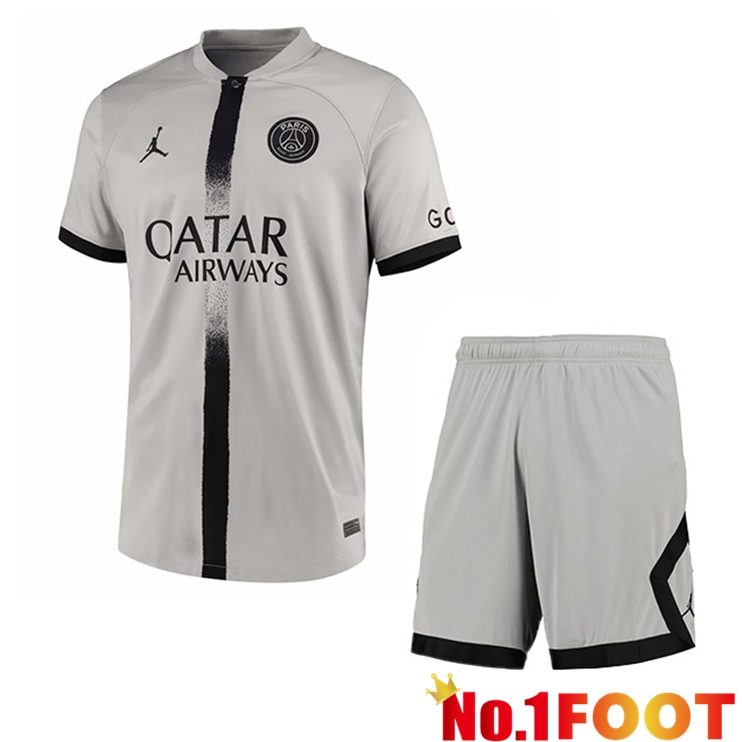 Paris PSG Kids Soccer Jersey Away Grey 2022/2023