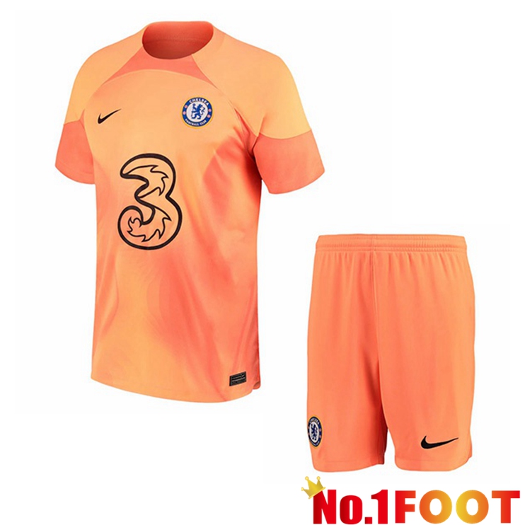 FC Chelsea Kids Goalkeeper Jersey Orange 2022/2023