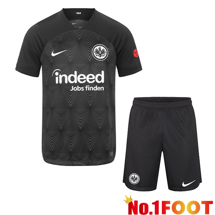 Eintracht Frankfurt Kids Soccer Jersey Away Black 2022/2023