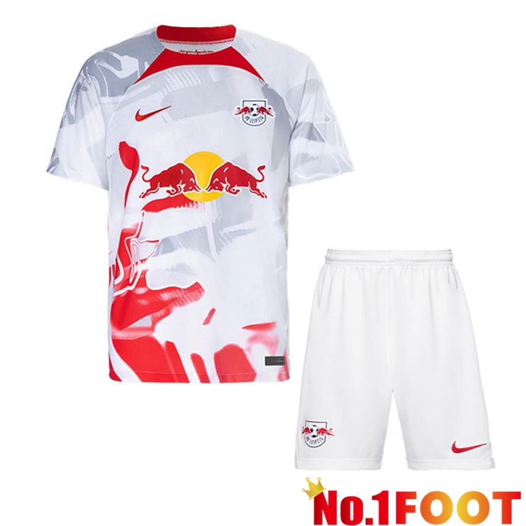 RB Leipzig Kids Soccer Jersey Home White 2022/2023