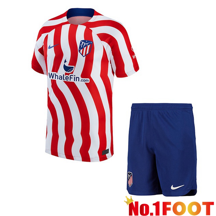 Atletico Madrid Kids Soccer Jersey Home Red 2022/2023