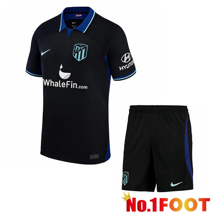 Atletico Madrid Kids Soccer Jersey Away Black 2022/2023