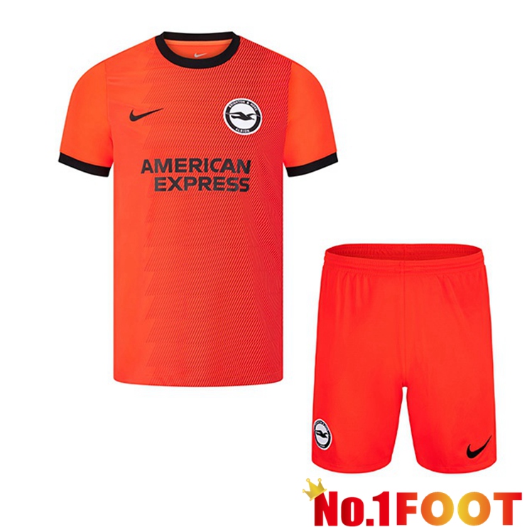 FC Brighton Kids Soccer Jersey Away Orange 2022/2023