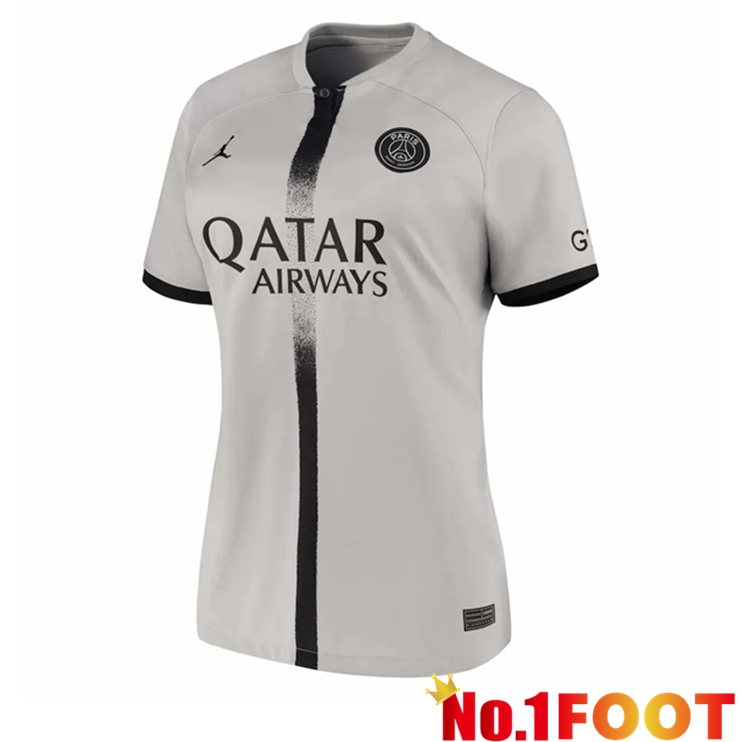 Paris PSG Womens Soccer Jersey Away Grey 2022/2023